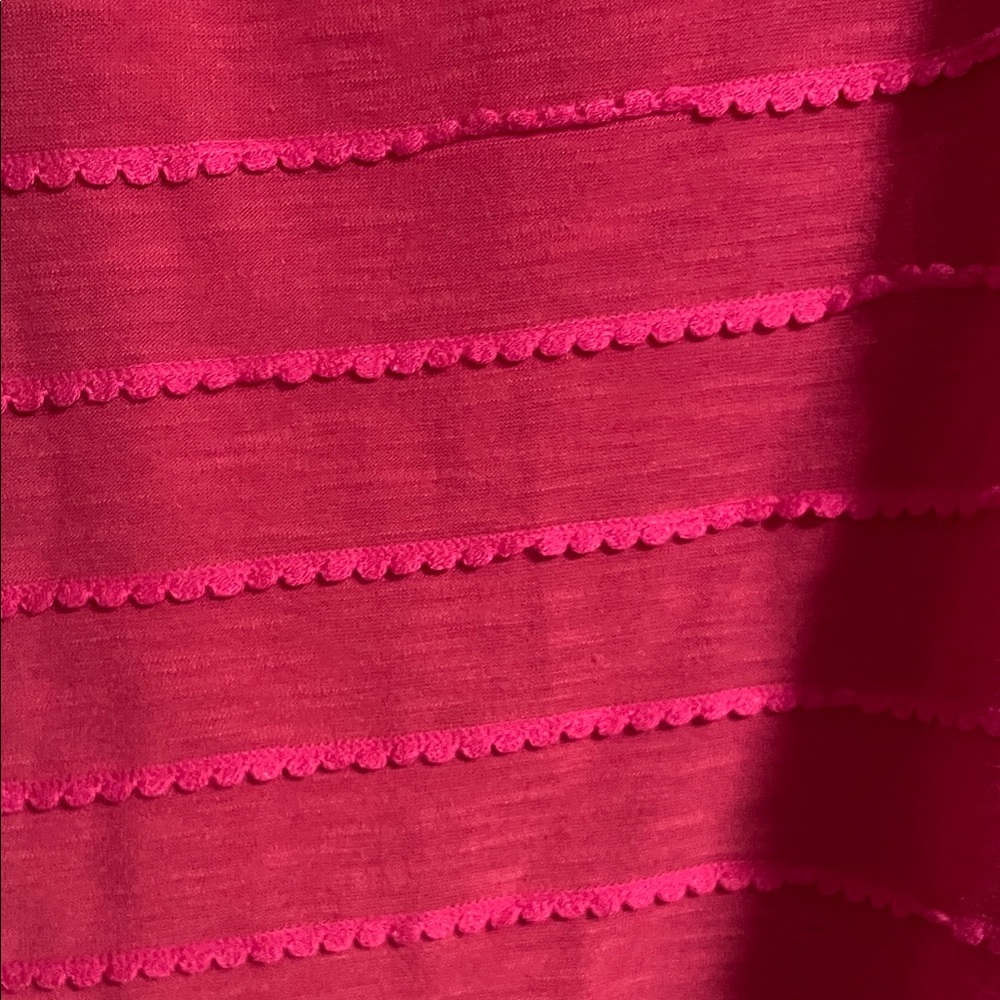 Anthropologie Raspberry V-Neck Ruffle Sleeve Tank - Picture 5 of 9